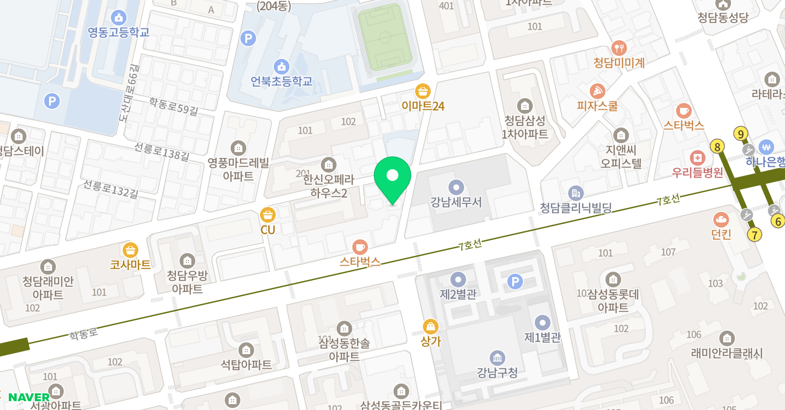 윤선생 IGSE아카데미 청담2관 위치