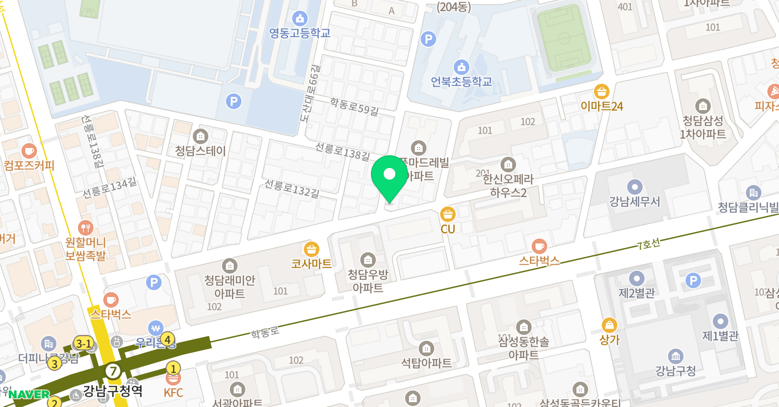 김병지 축구클럽 청담2호점 위치