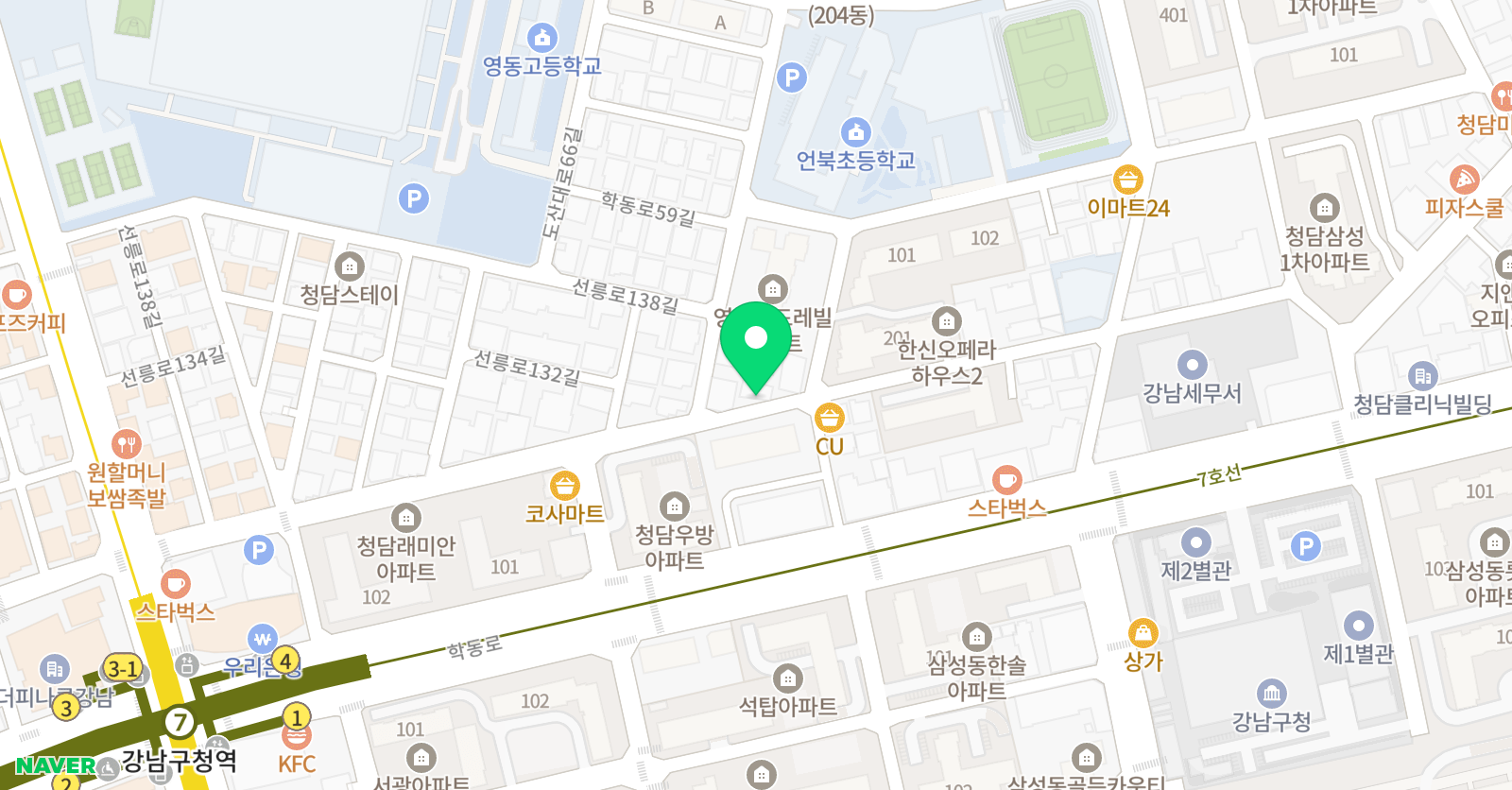 리드인 청담 독서중심 국어학원 위치
