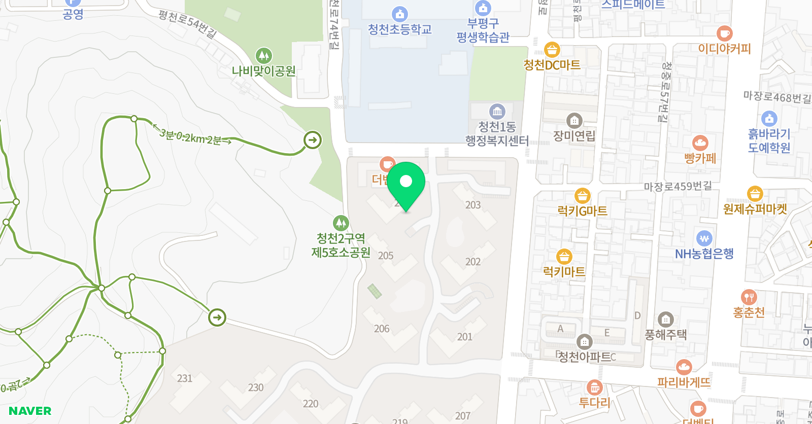 날개 단수학학원 위치
