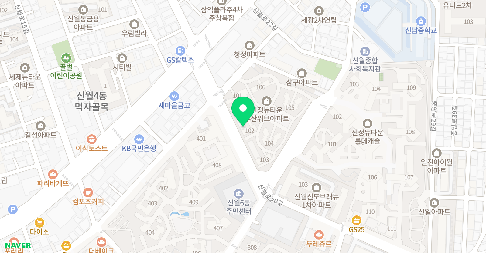 한우리 독서토론논술교습소 두산위브 위치