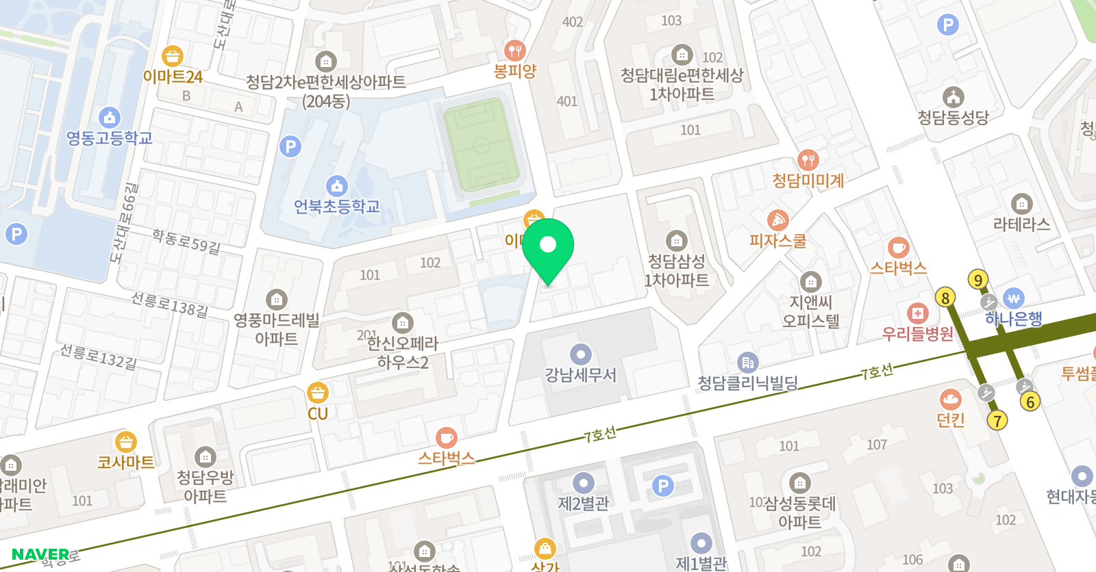청담 에이스 어학원 위치
