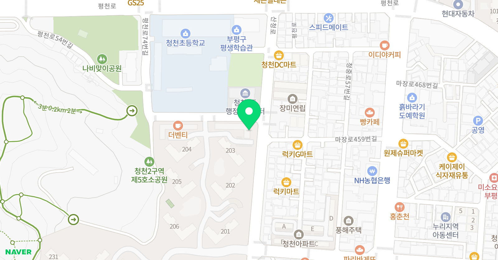 책나무 청천 독서논술학원 위치