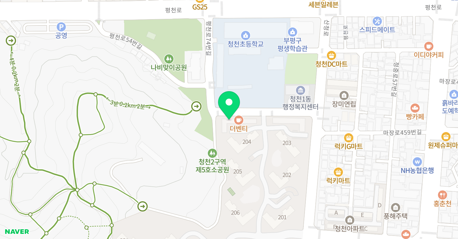 청천그랑힐스 음악학원 위치