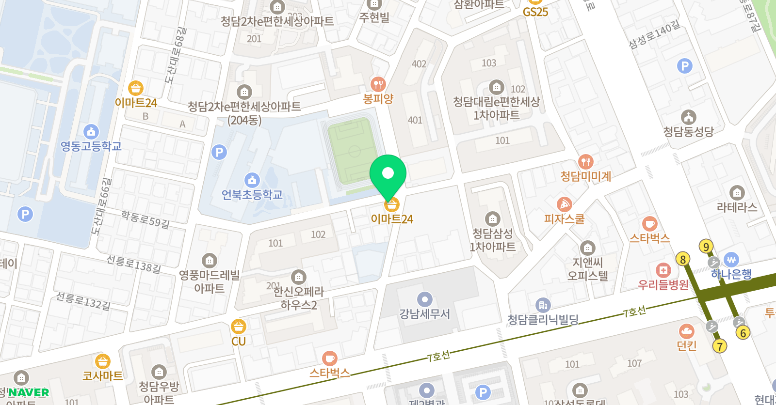 청담뮤즈 음악학원 위치