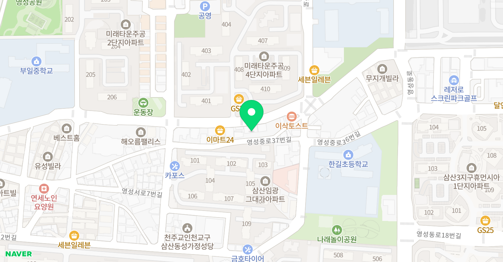 J&J 프라임학원 제2캠퍼스 위치