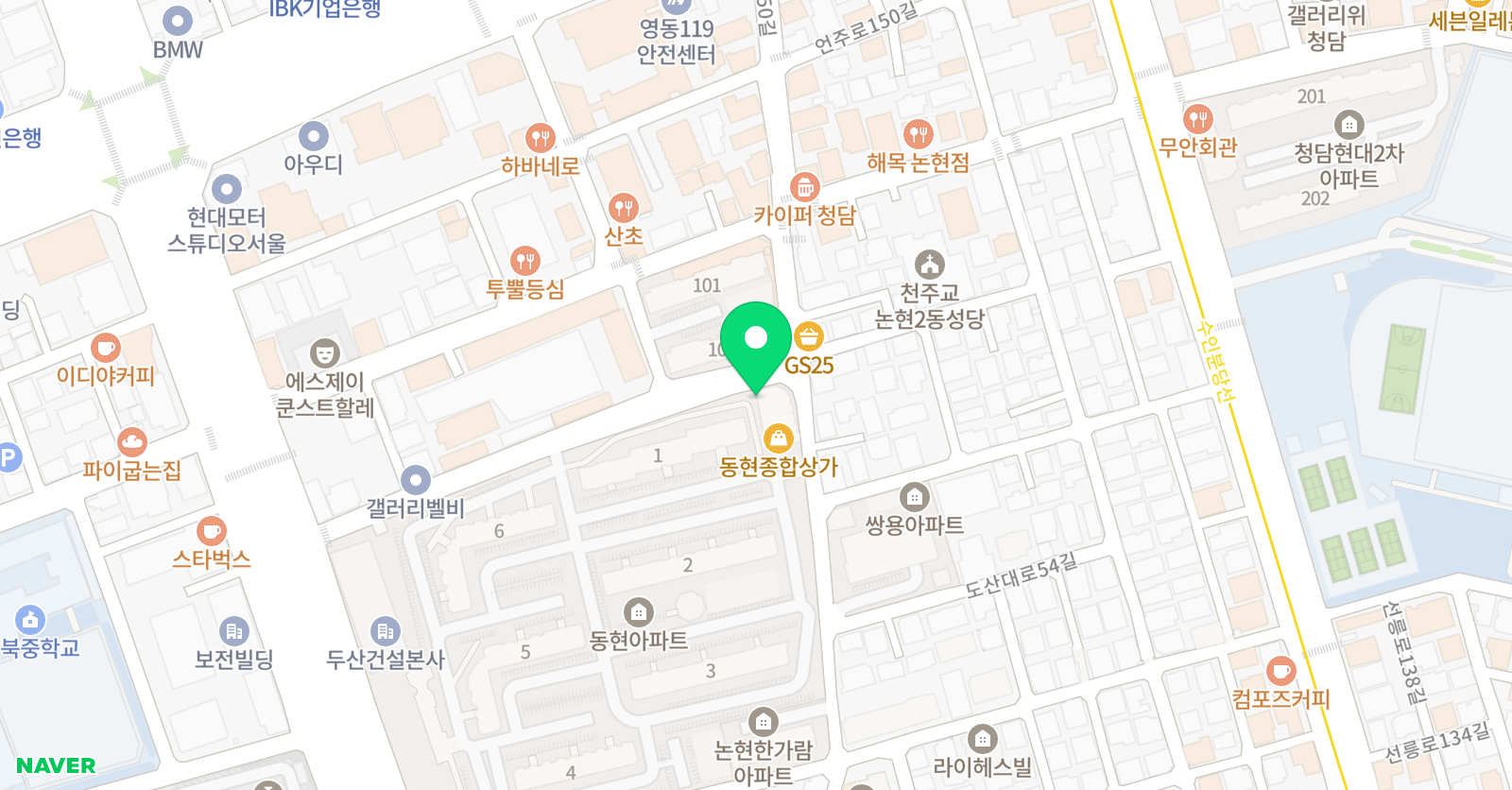 튼튼 영어 강남압구정 위치