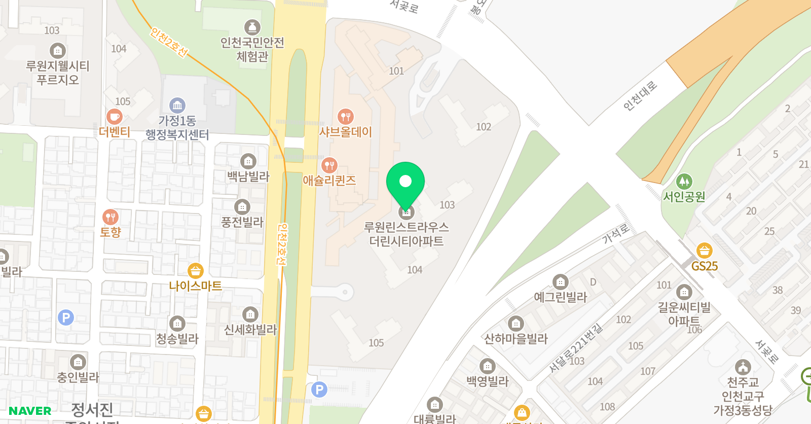 딱풀리는 수학학원 루원린스트라우스점 위치