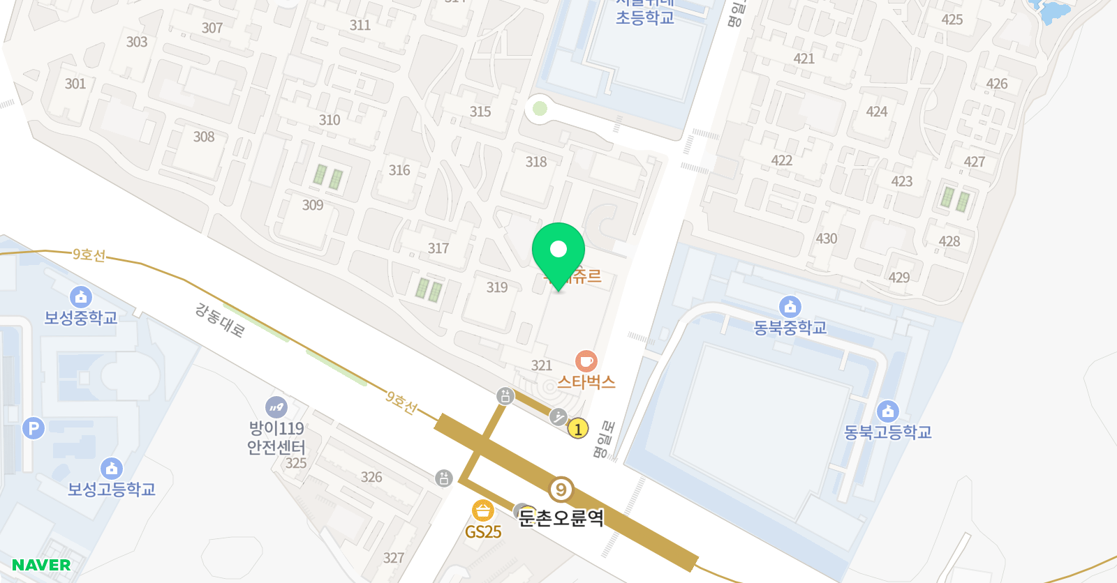 올림픽파크포레온 퍼스트 태권도 위치