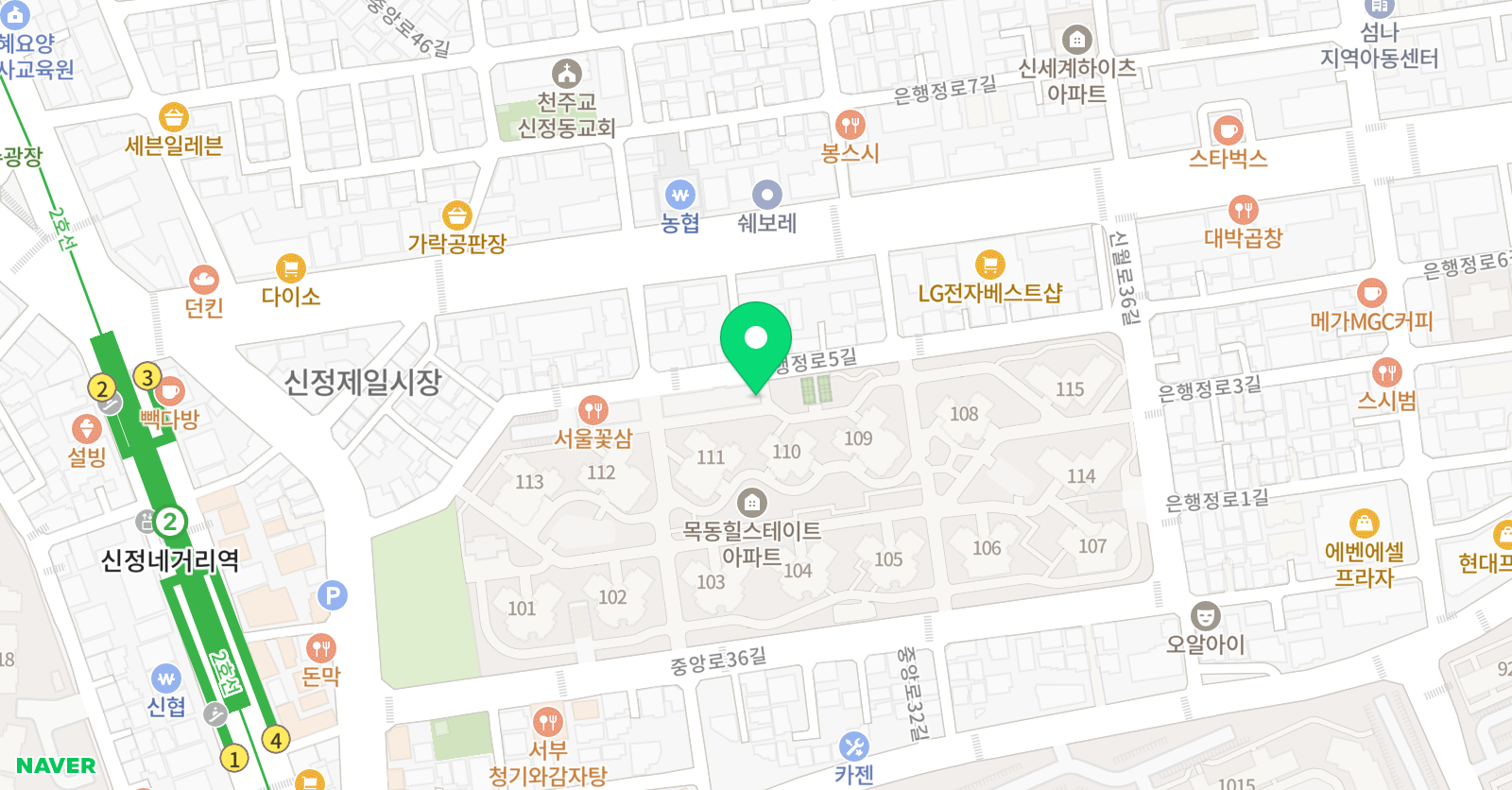 정쌤리딩 수학 영어랑국어랑 위치