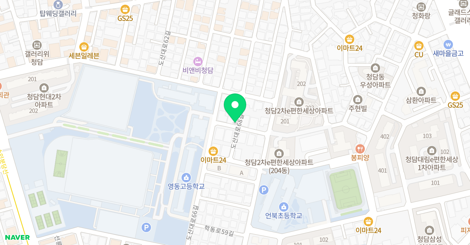 김병지 축구클럽 청담1호점 위치