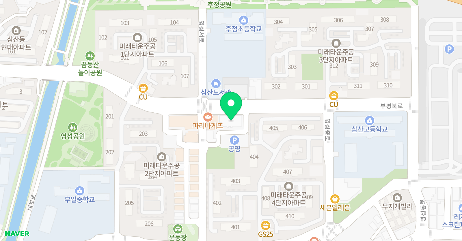삼산더쎈 수학학원 위치