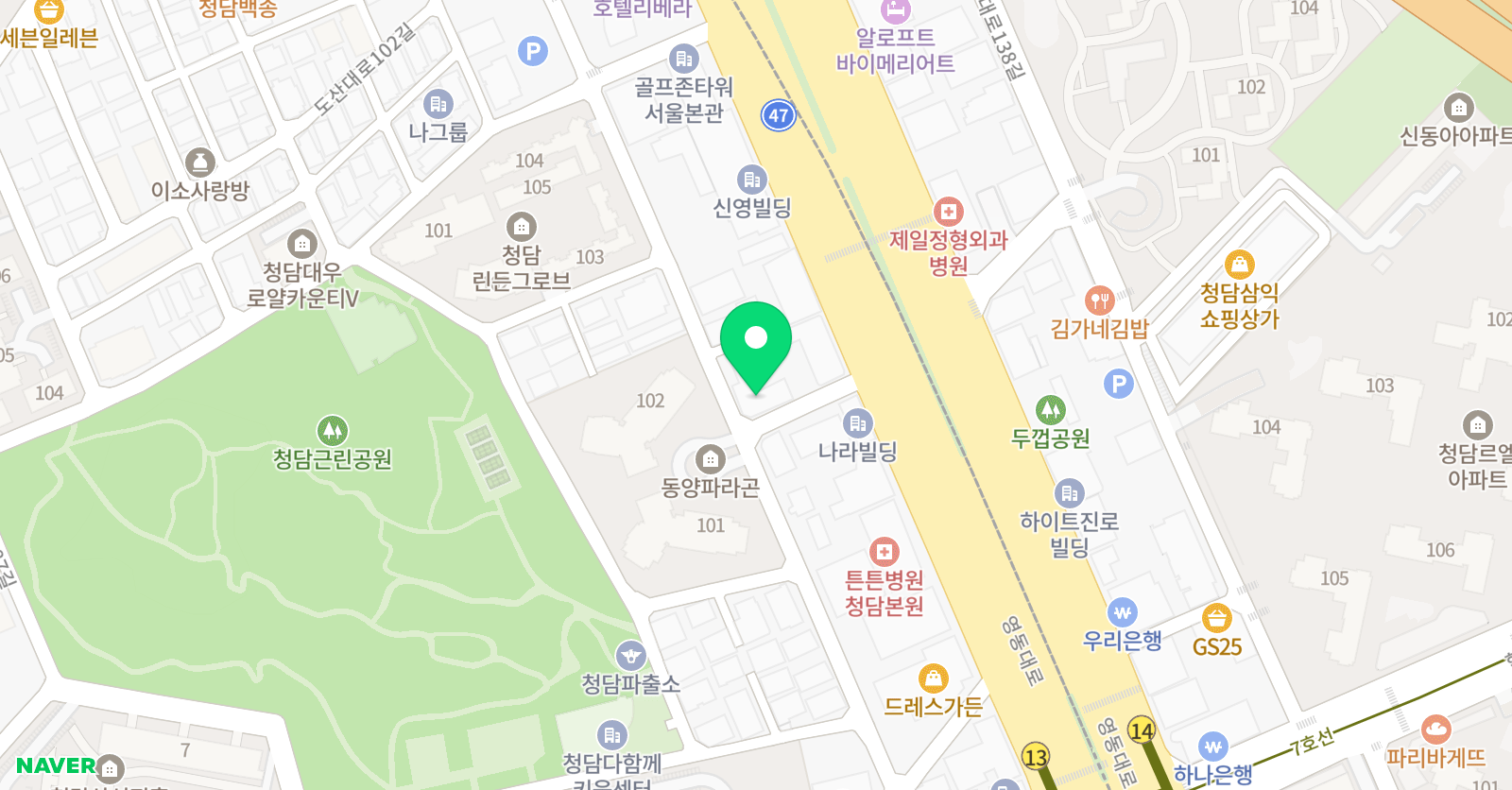 이안 어학원 청담브랜치 위치