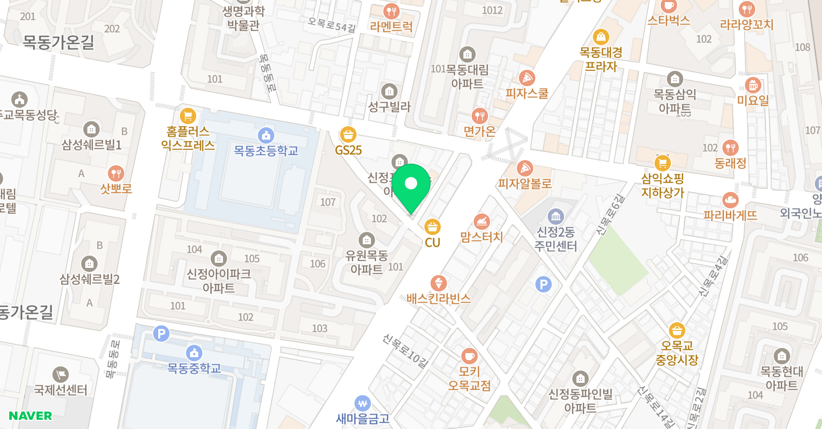 뮤아센 미술학원 목동센터 위치