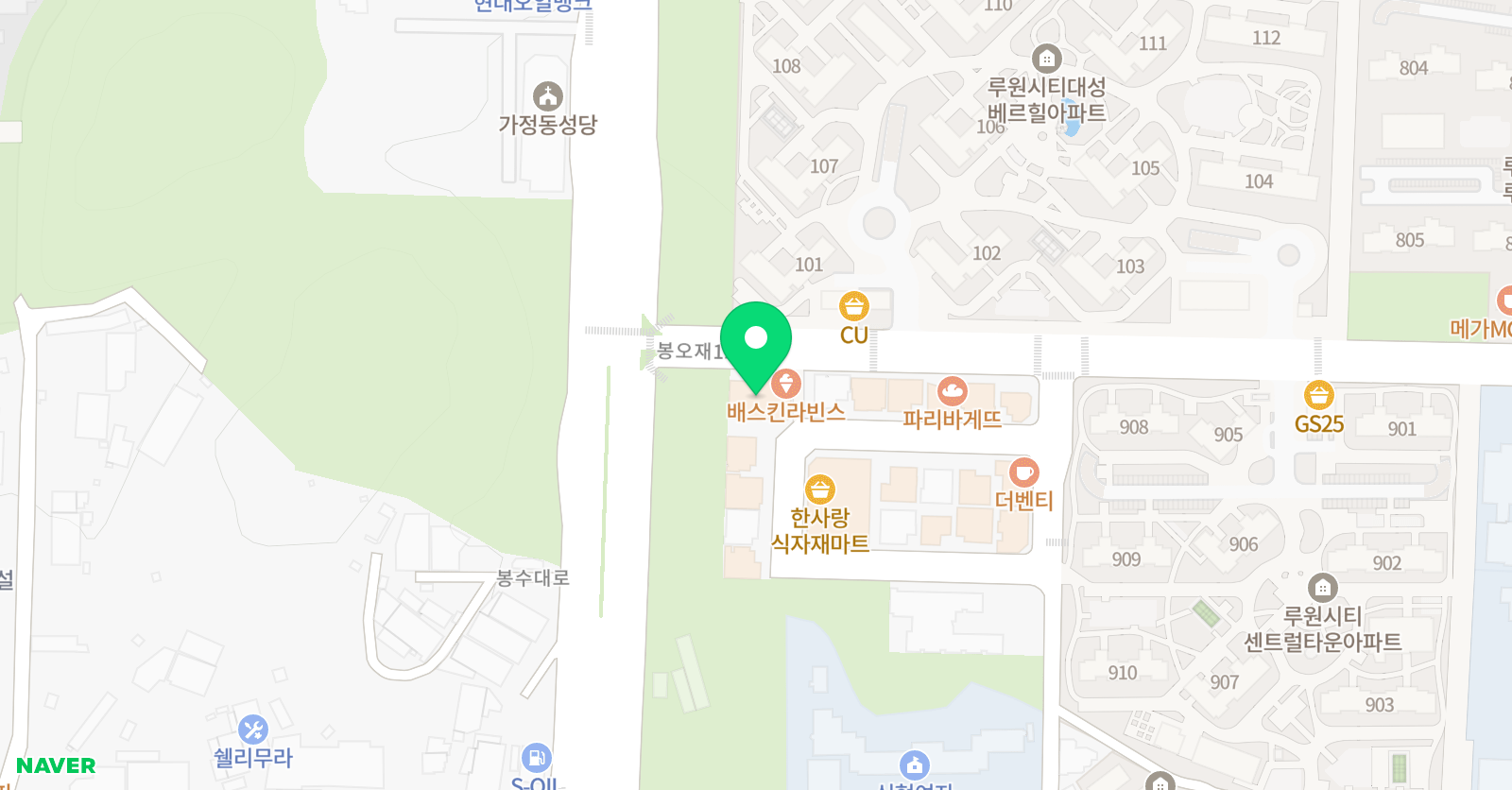 국가대표하늘 태권도장 위치