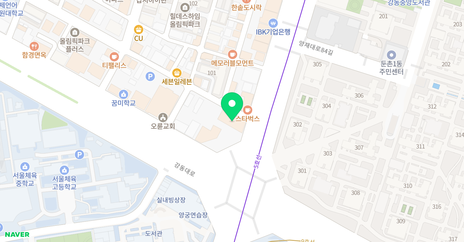 THE OPEN 청담 어학원 올림픽관 위치