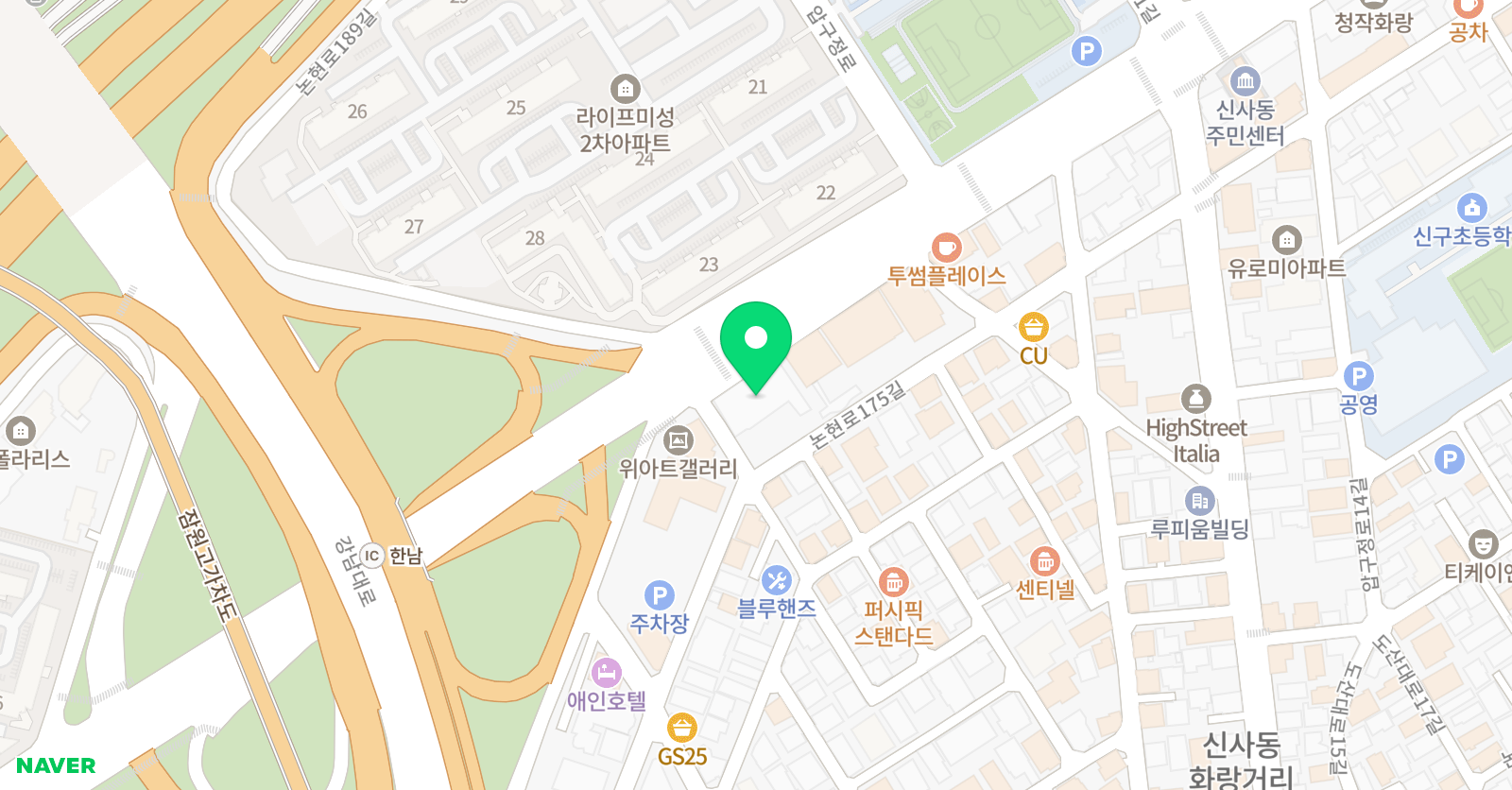 돌핀 수영 압구정점 위치