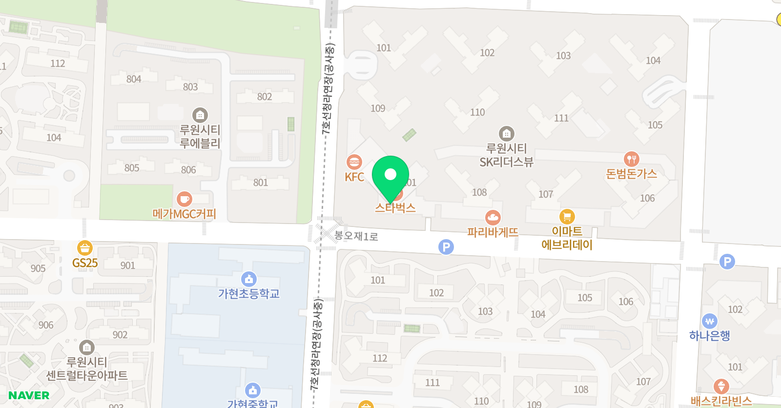 Premium YBM 잉글루 루원시티 어학원 1관 위치