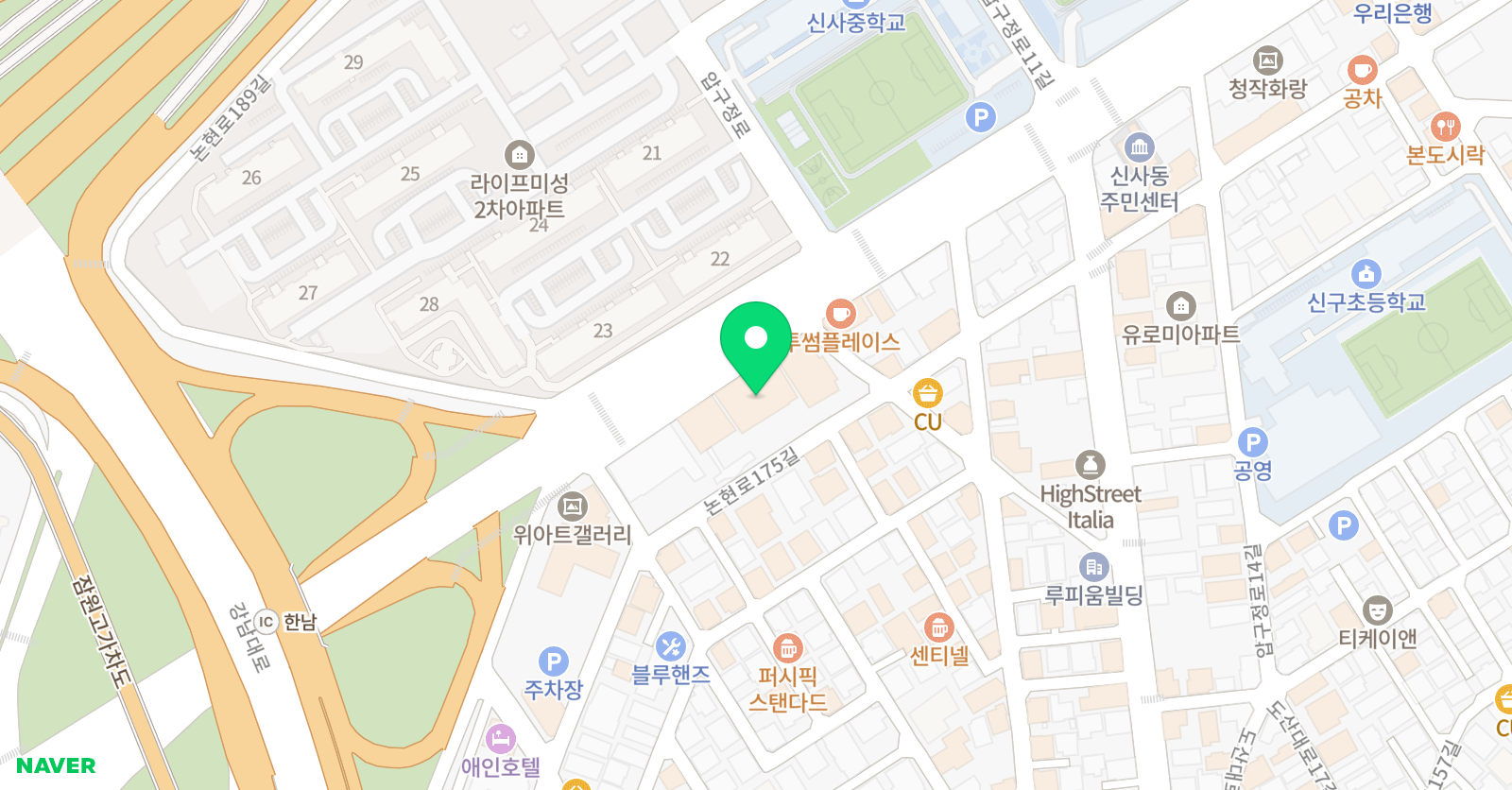 모션풋볼 압구정점 위치