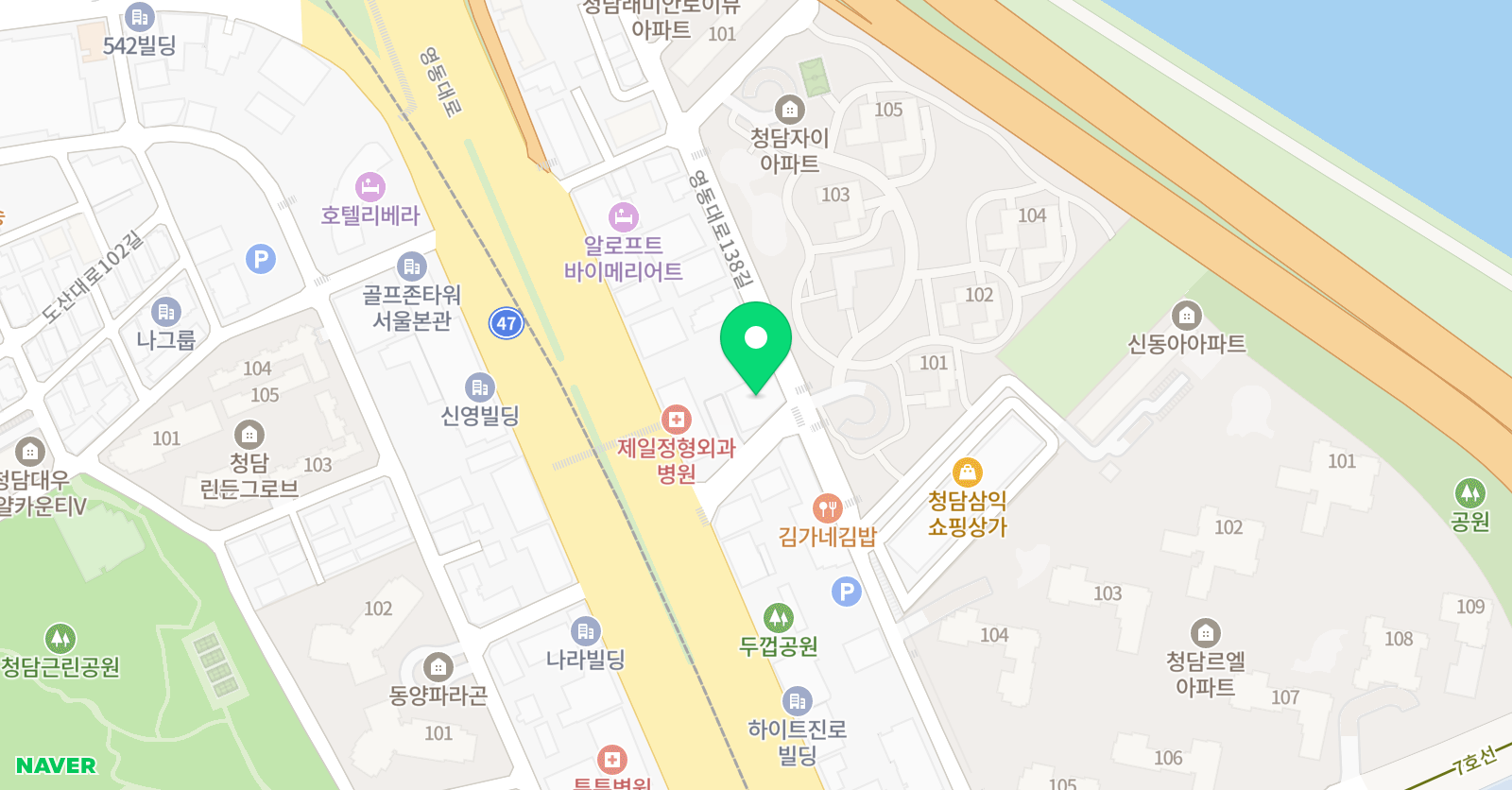 청담주니어 태권도 학원 위치