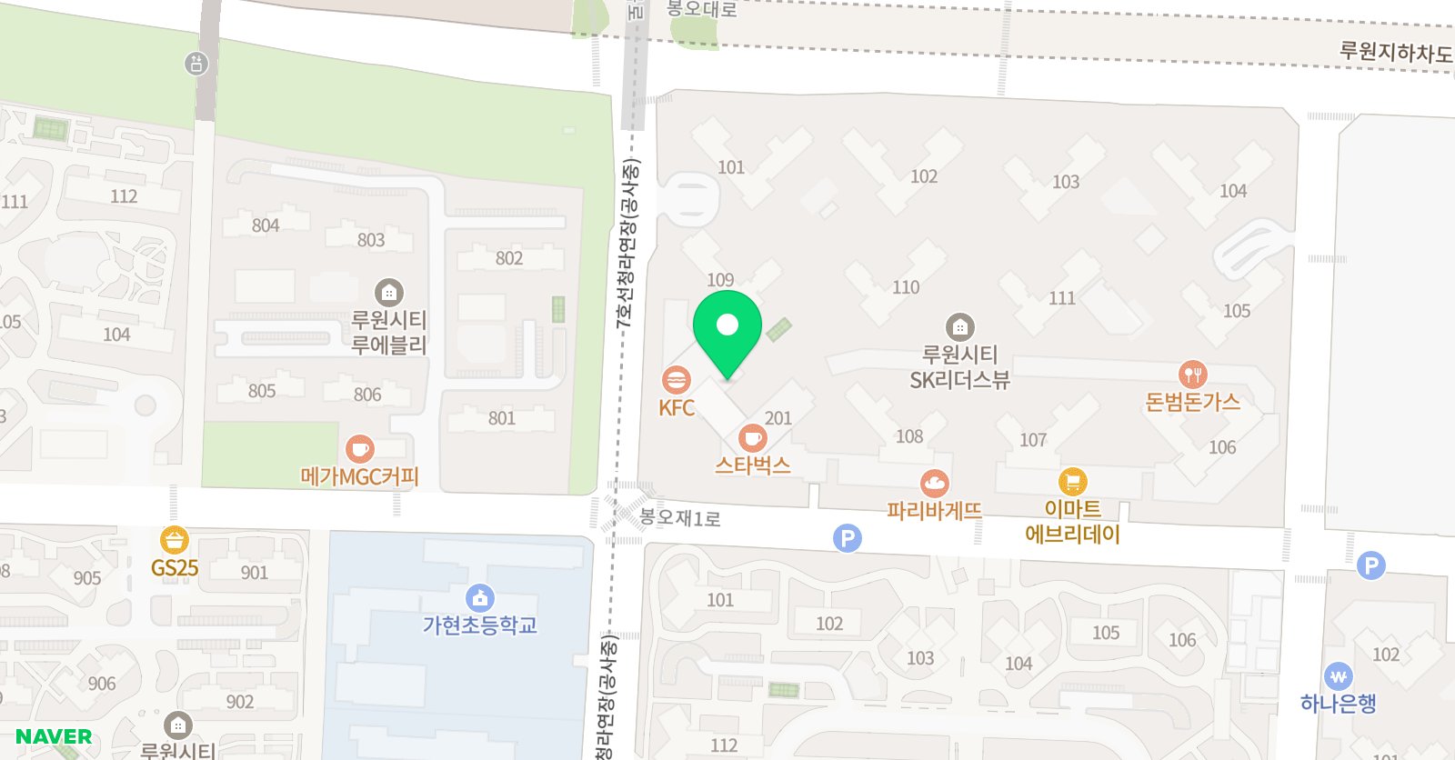 루원오름 수학학원 위치
