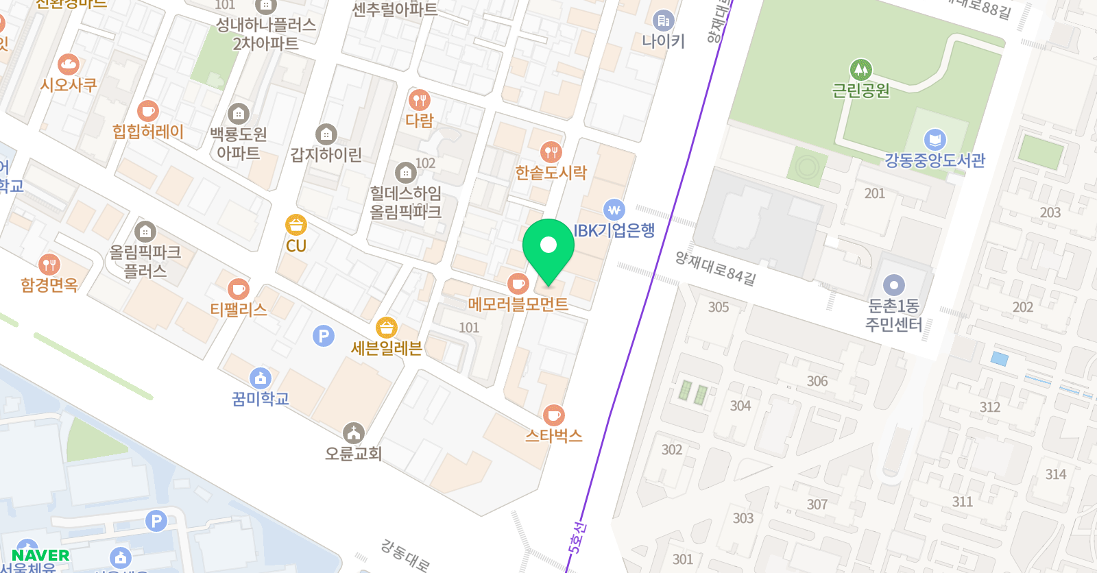 긍정의 수학학원 위치