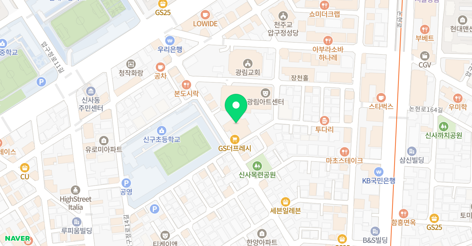 지피에스 압구정 어학학원 위치