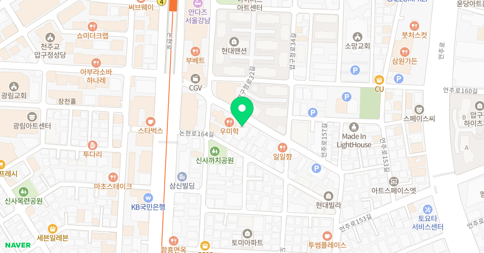 크라센 어학원 압구정캠퍼스 본원 위치
