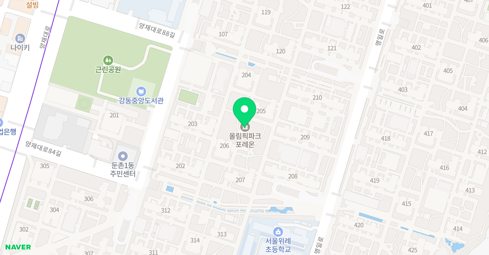 해법독서논술 올림픽파크포레온교실 위치