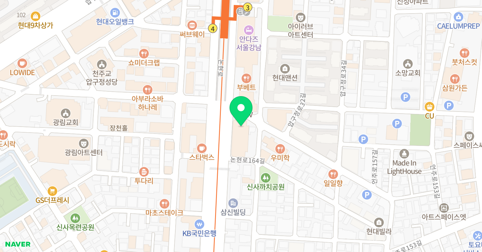 아이엘이 압구정점 위치