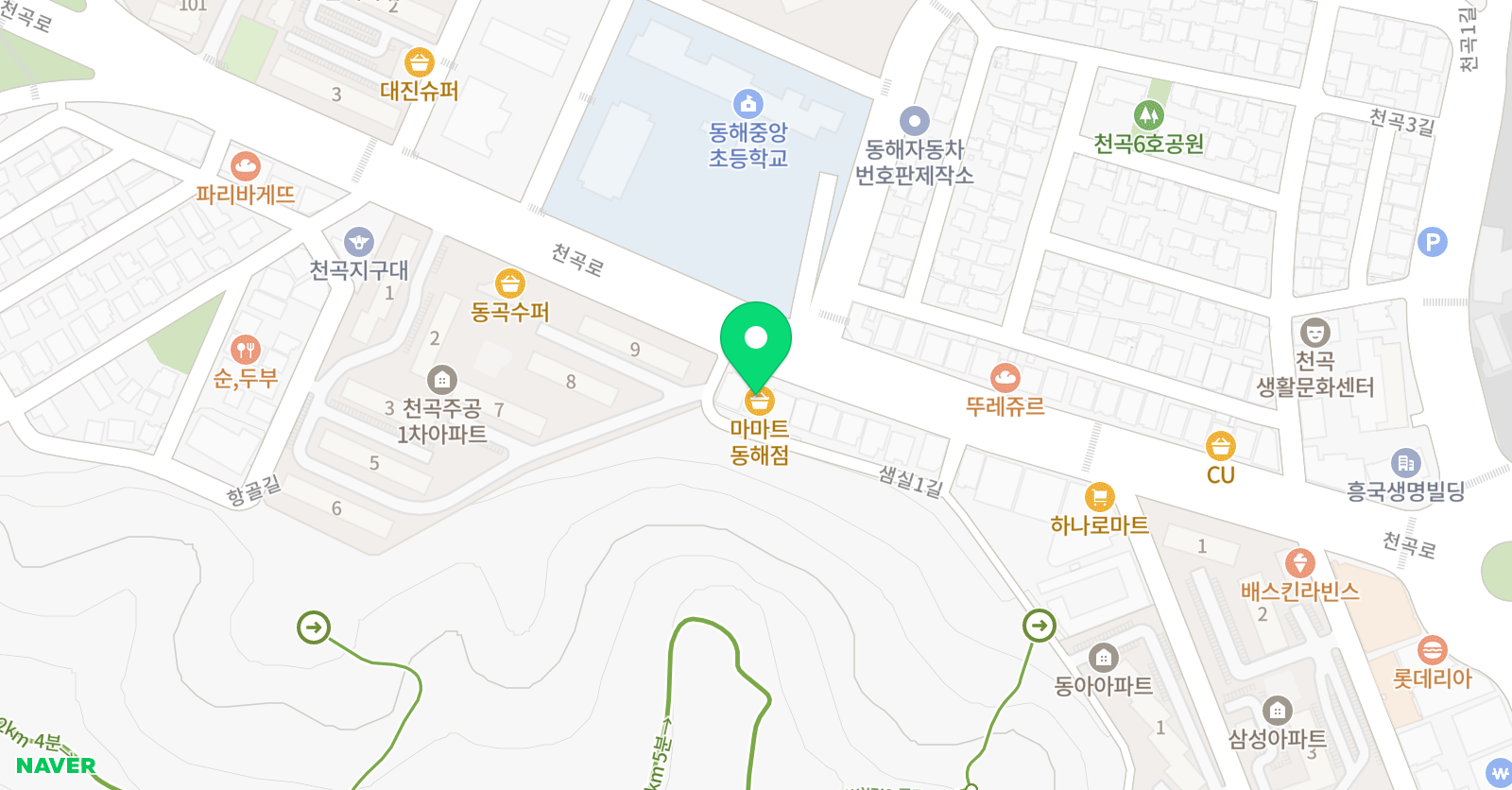 천명 학원 위치