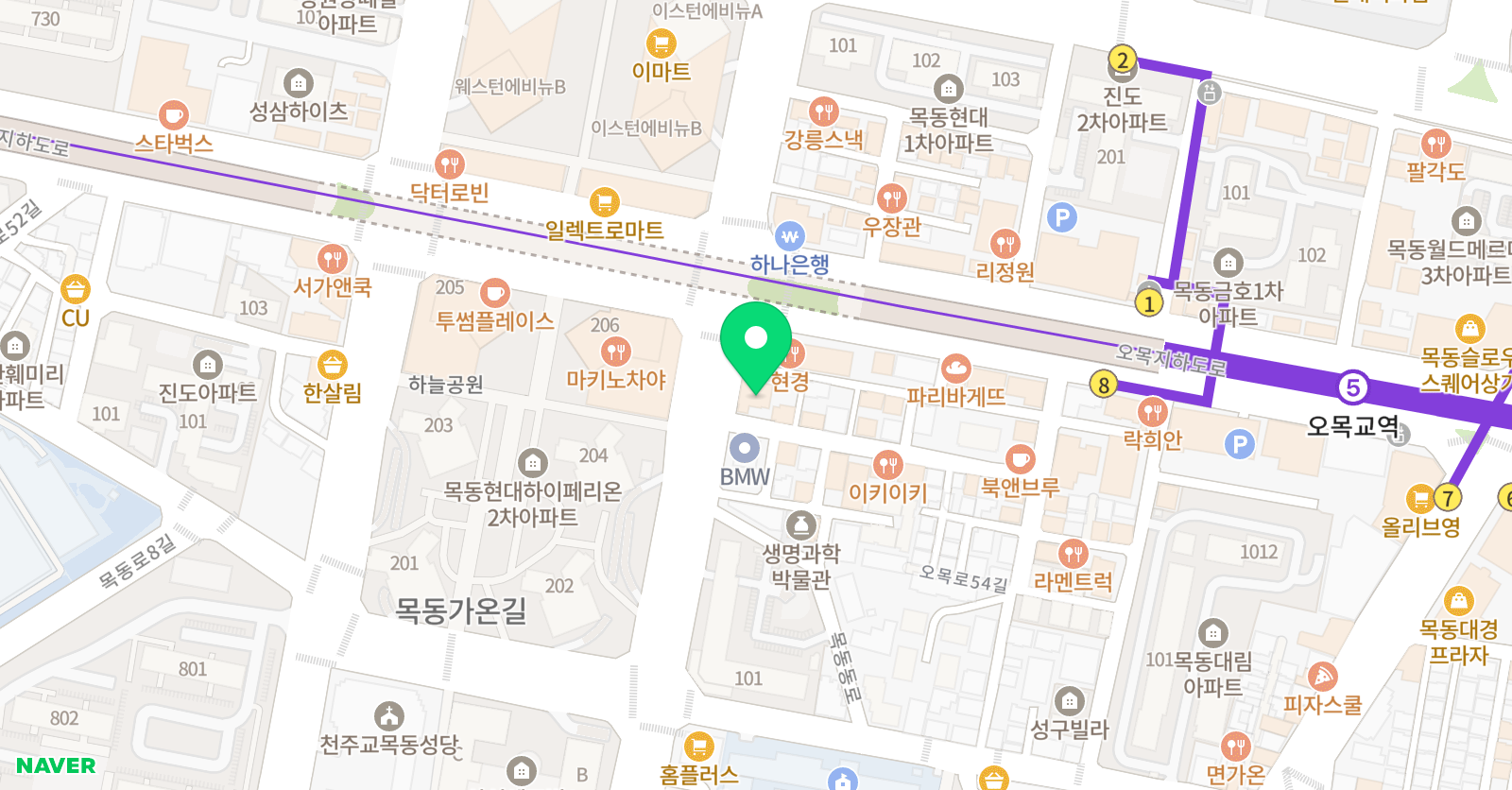 와이에스발레스튜디오 학원 위치