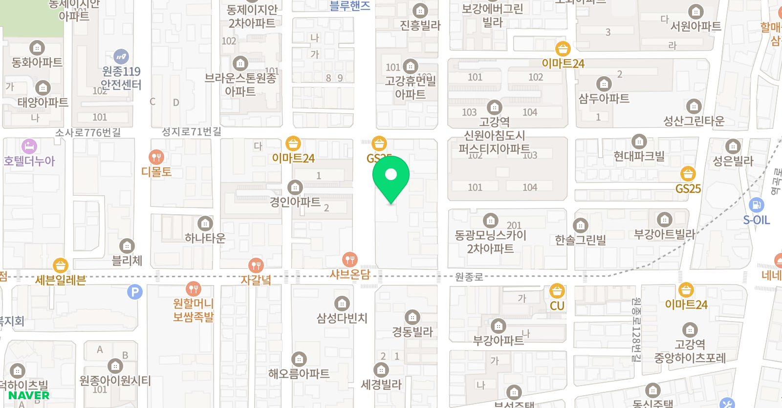 청담에이프릴 어학원 부천오정캠퍼스 위치