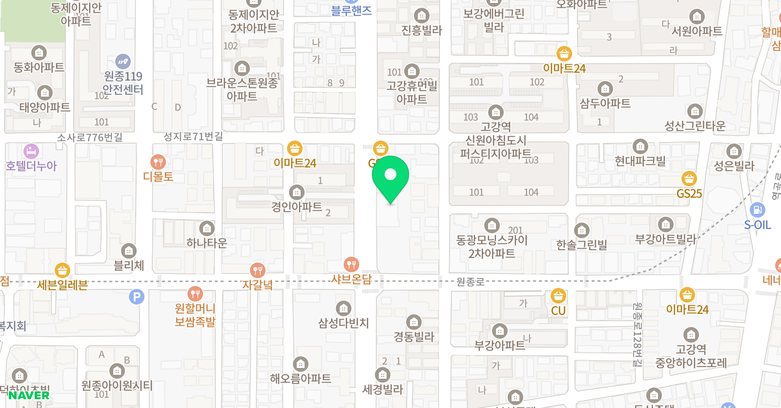 와이즈만 영재교육 부천오정센터 위치