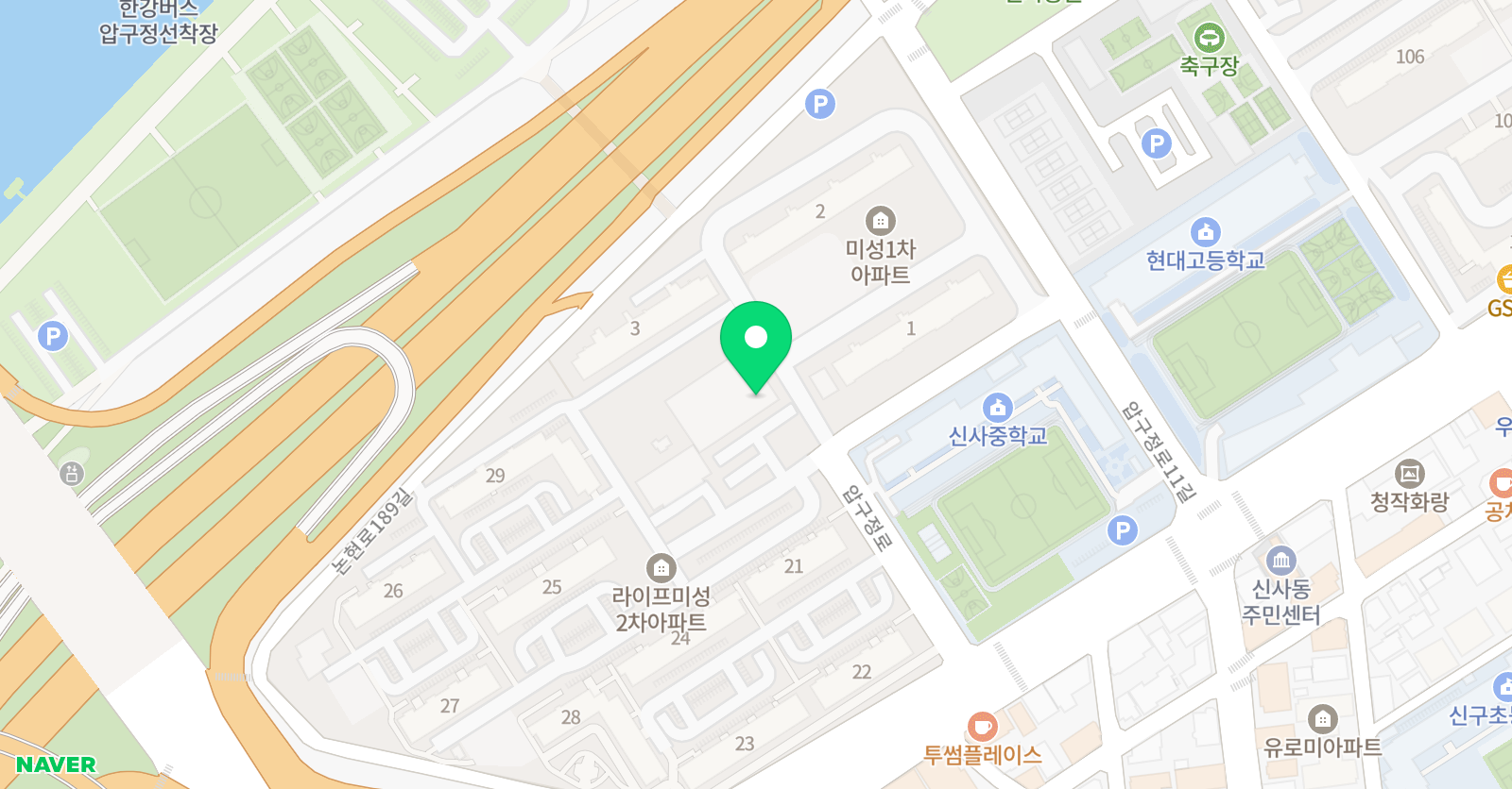 아미고 발레학원 압구정점 위치