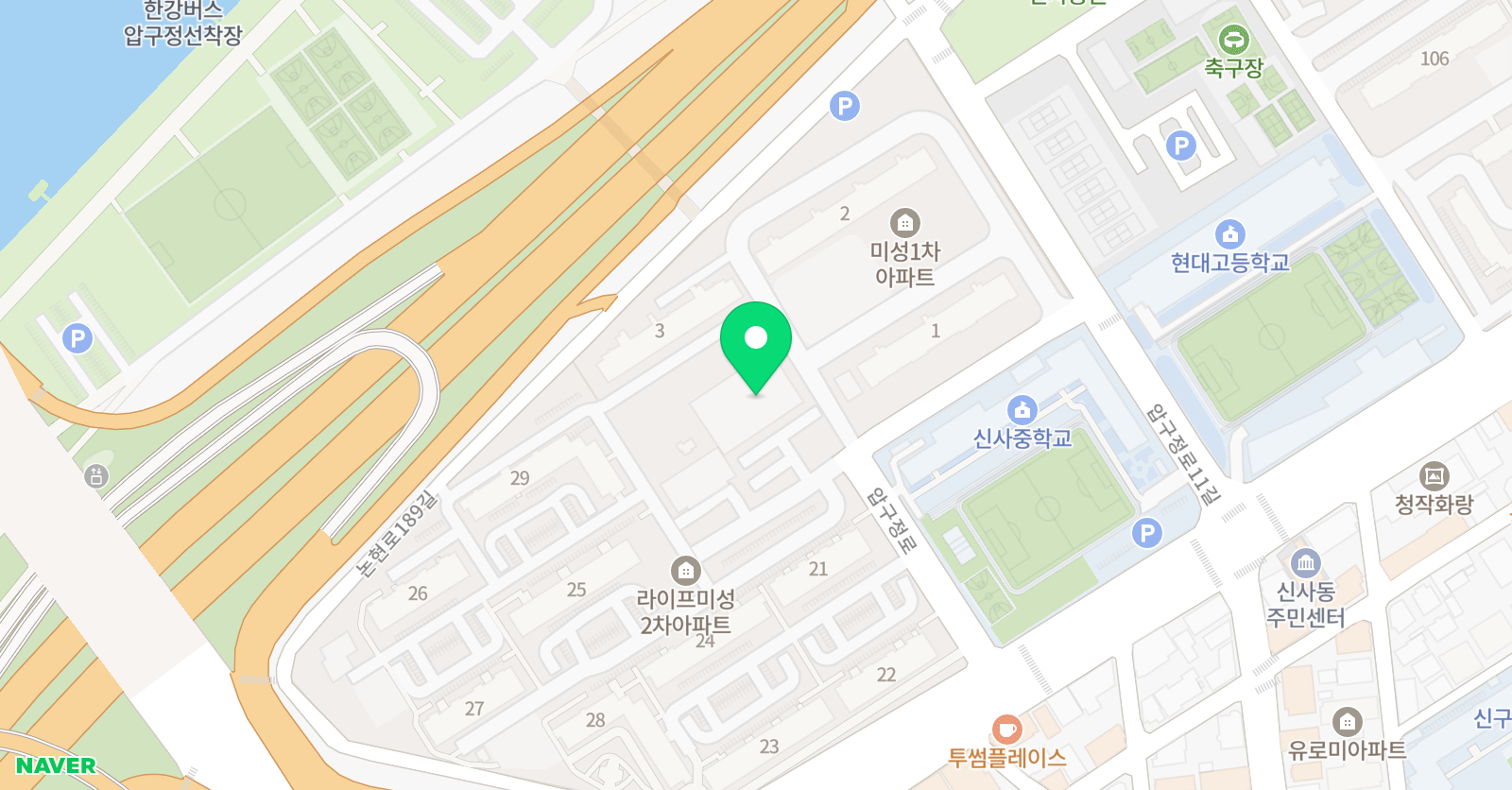 압구정명성 국어학원 위치
