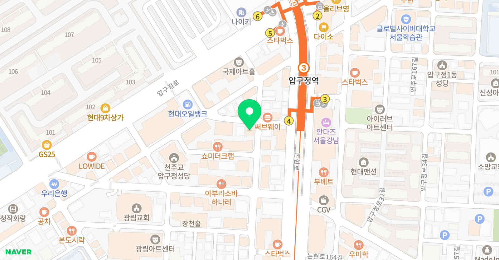 정샘엑터멘토 연기학원 위치