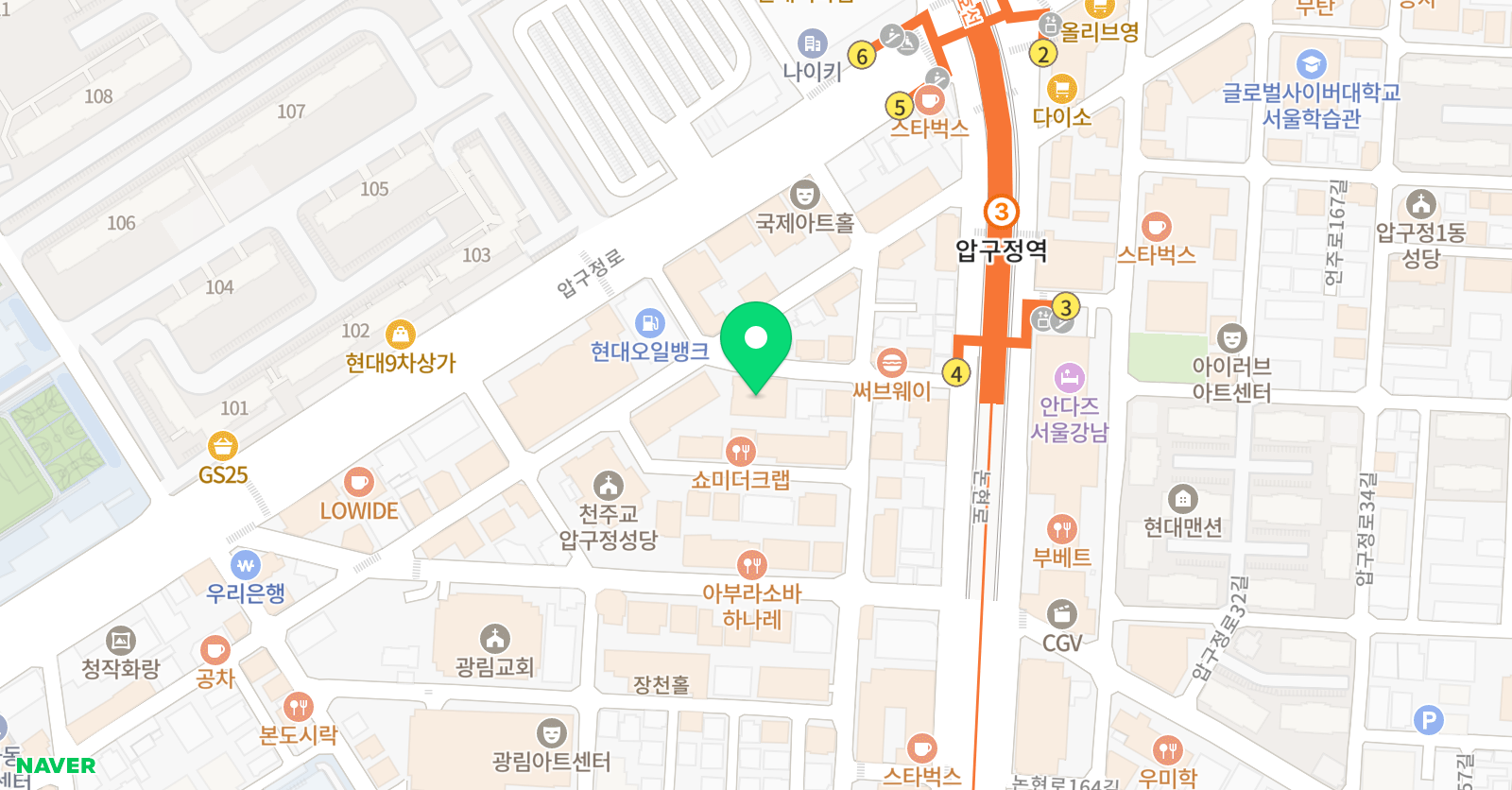 페르마 수학학원 압구정캠퍼스 위치