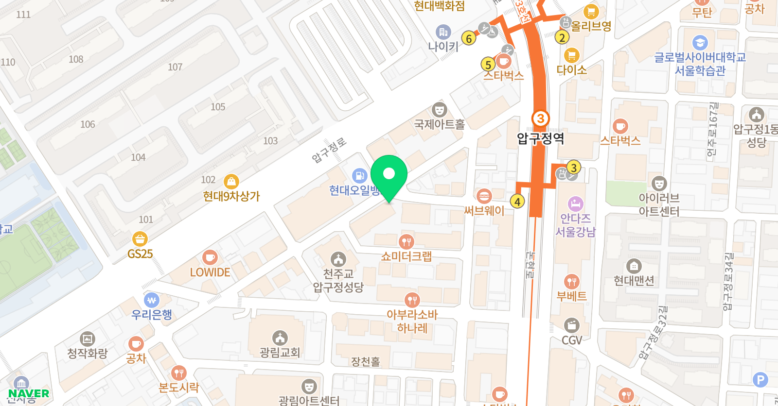 압구정 스즈키바이올린 위치