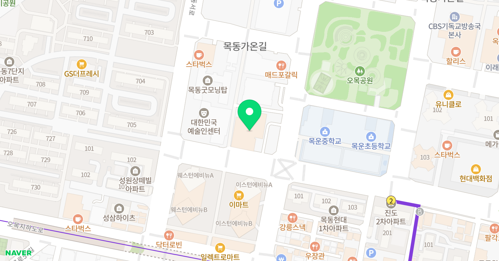 정이조주니어 영어학원 목동1관 위치