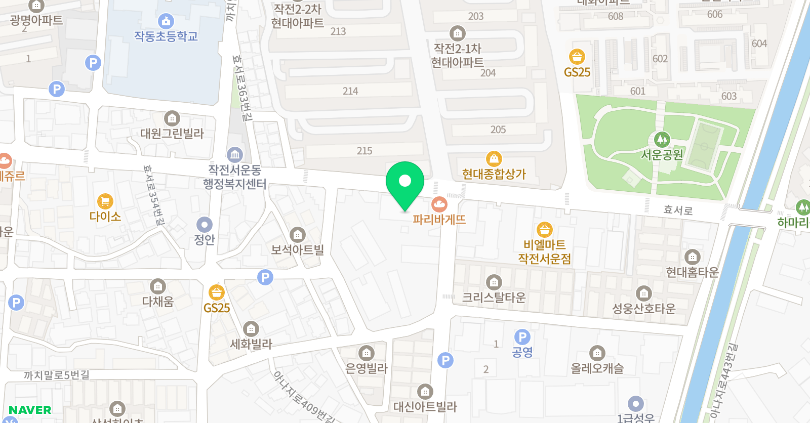 하늬바람최성 태권도장 위치