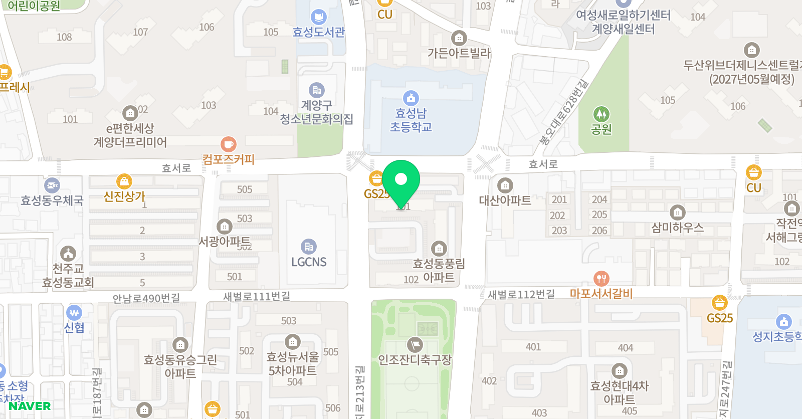 켈스 영어학원 효성풍림홈스쿨 위치