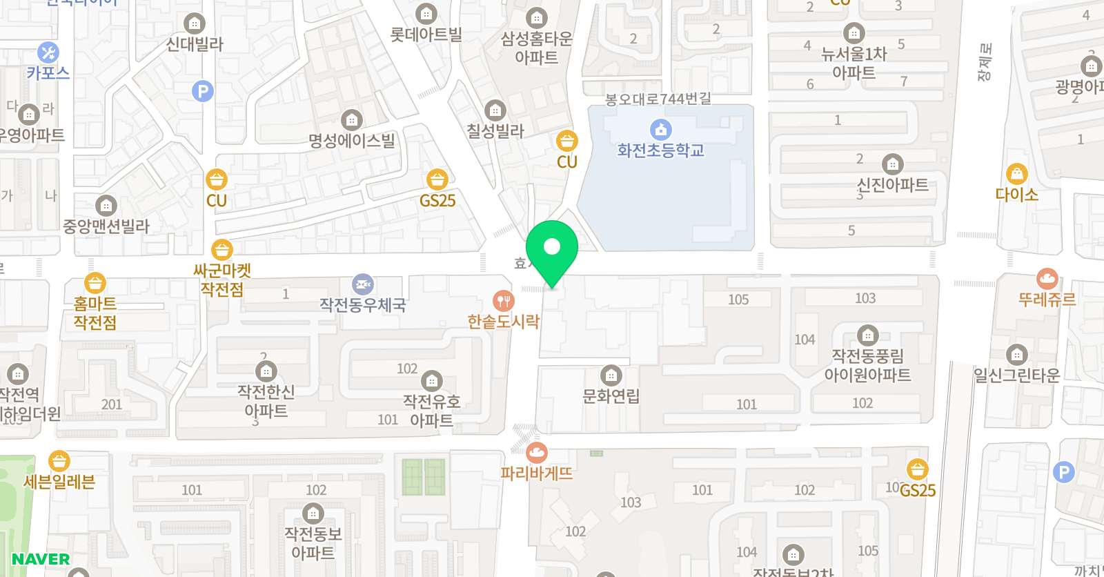 눈높이러닝센터 작전학원 위치