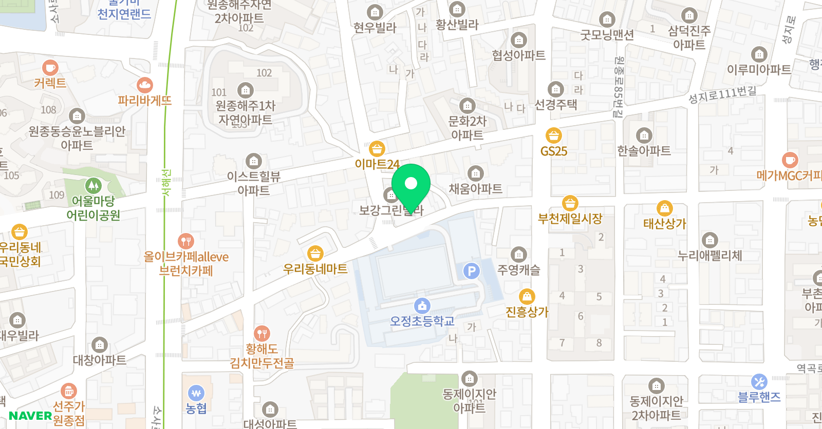 원종동 슬로우드로잉 미술학원 위치