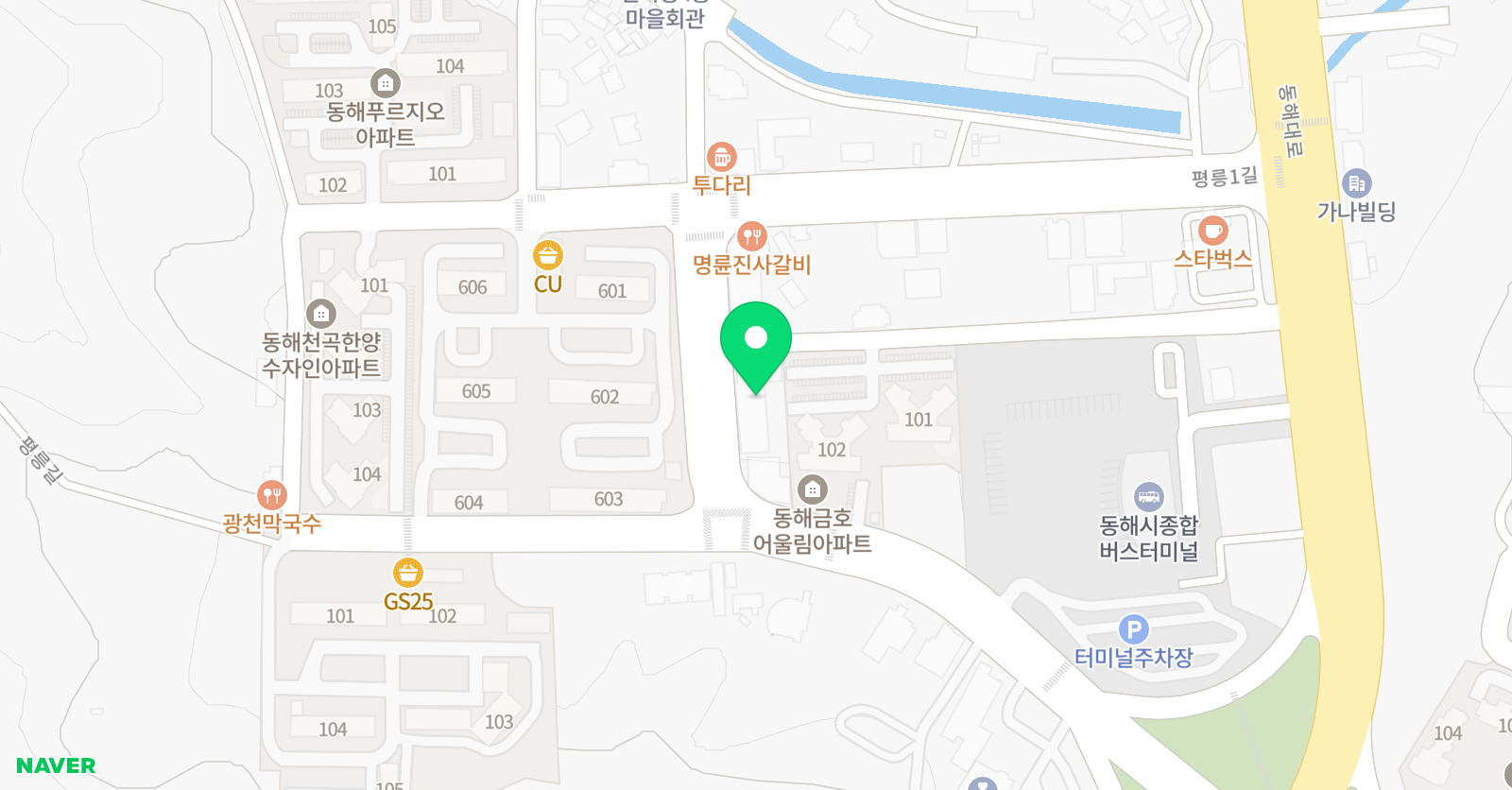 MTA 태권도 동해천곡점 위치