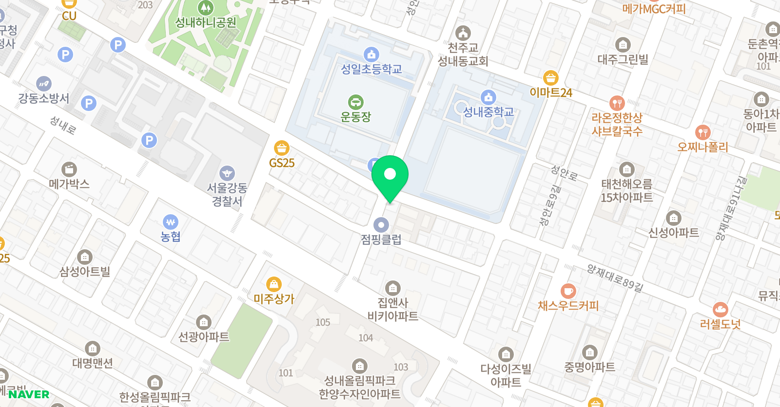 웅진씽크빅 씽크빅학원 성내학원 위치