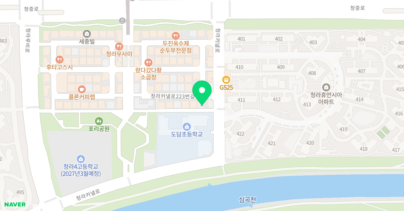 비상딱풀리는수학 청담바른영어수학점 위치