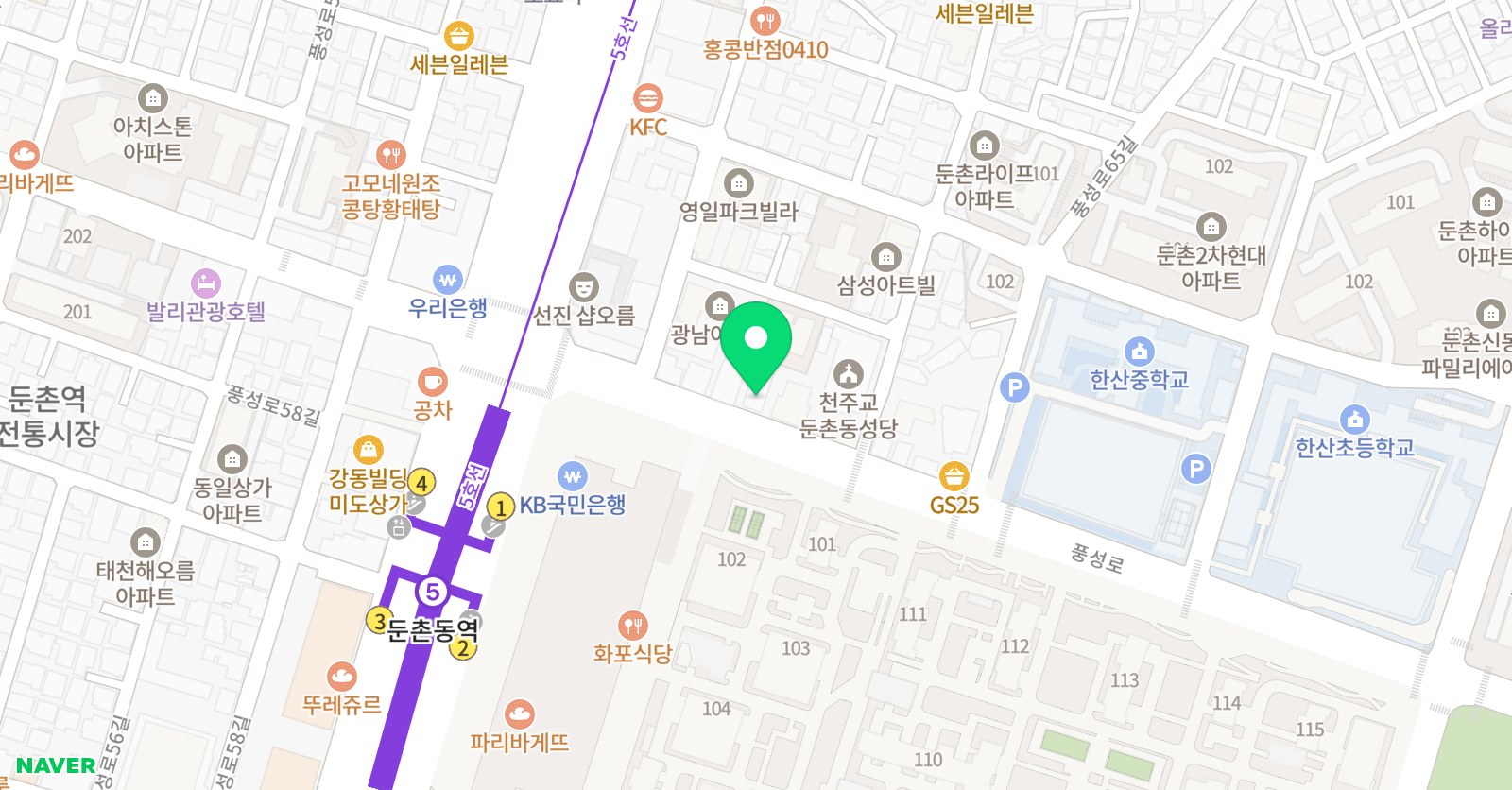 푸르넷 공부방 강동지점 위치