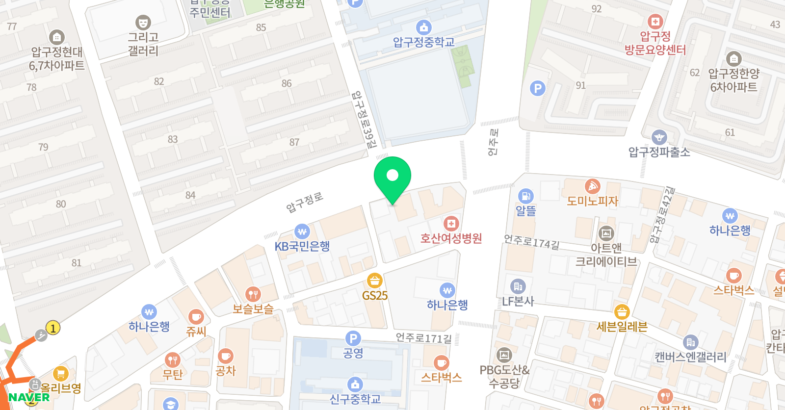 미도움 미술학원 위치