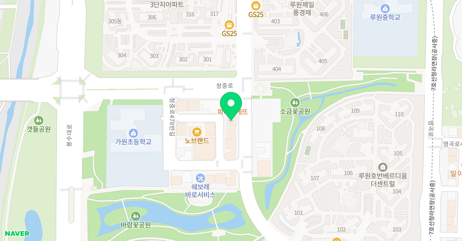필수학 학원 위치